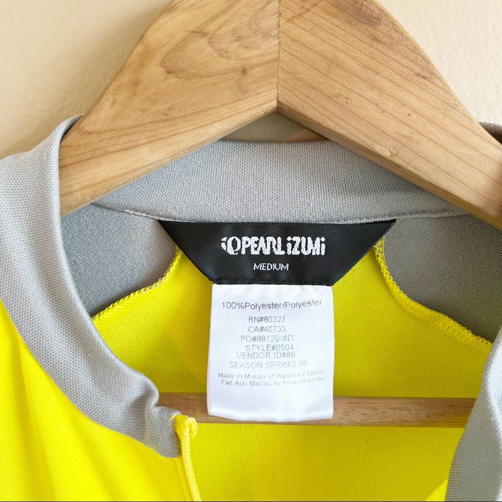 PEARL IZUMI men’s slice cycle jersey size medium yellow short sleeve - Picture 3 of 8